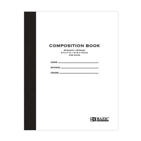 Bazic Products Bazic 20 ct. 8.5 x 7 Manila Cover Composition Book Case of 24, 24PK 5096 - main